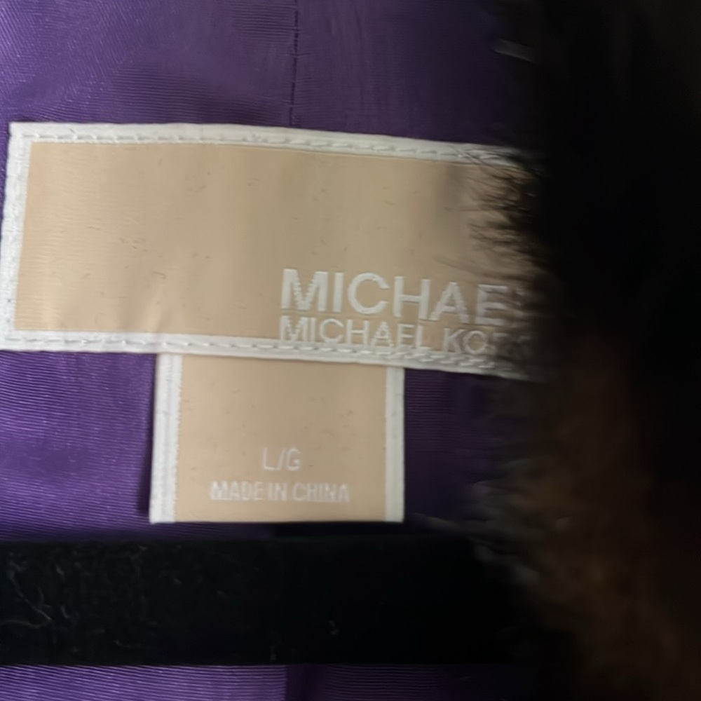 Michael Kors Trench Coat with Faux Fur Collar Size L - Picture 4 of 8